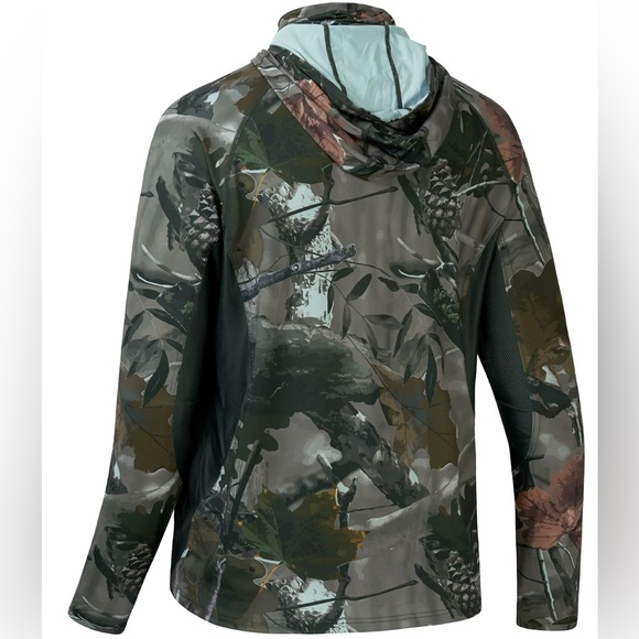 Bassdash Men's UPF 50+ Long Sleeve Hunting Hoodie With Mask FS06M, Size: S - NWT - Picture 4 of 13